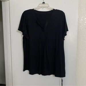 Chic Black Women's v neck Blouse